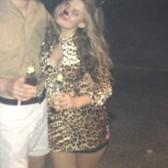 Leopard Velvet Keyhole Mini Dress - Picture 6 of 7